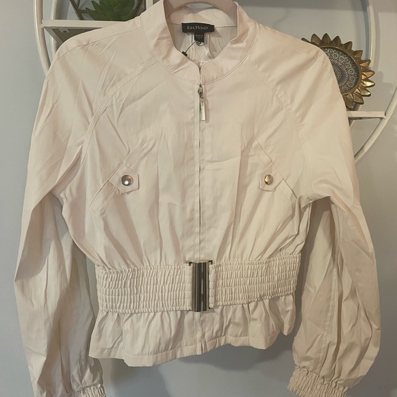 bebe Jackets & Blazers - Bebe Women's Small S White Spring Jacket Coat Belt